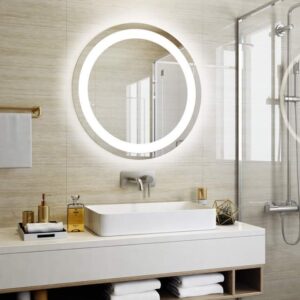Round led mirror with outer cove light