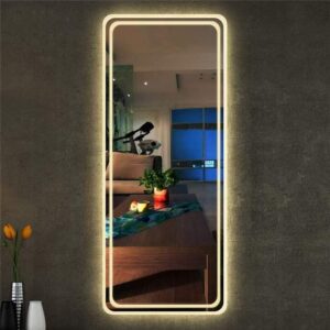 Rectangular led mirror with outer cove light