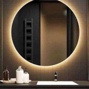 Round led mirror with outer cove light