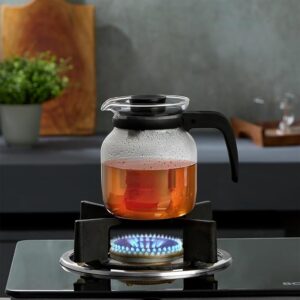 Carafe Flame Proof Glass Kettle with Inbuilt Stainer | 650ml
