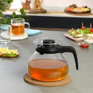 Carafe Flame Proof Glass Kettle with Inbuilt Stainer | 1500ml
