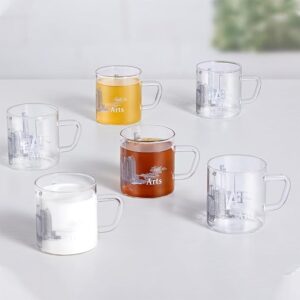 Borosil Vision Tea n Coffee Classic Mug - Roma| Set of 6 Pcs| 190 ml