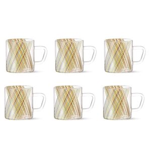 Borosil Vision Tea n Coffee Classic Mug - Prism| Set of 6 Pcs| 190 ml