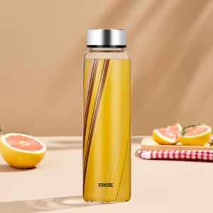 BorosilPrism Crysto Clear Glass Bottle| 1L| Wide Mouth