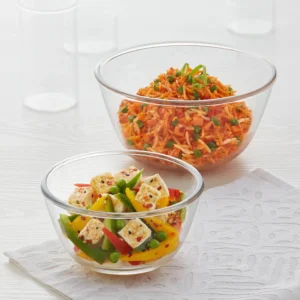 Borosil Mixing & Serving Bowl Set of 2 | Without Lid | 500ml + 1300 ml