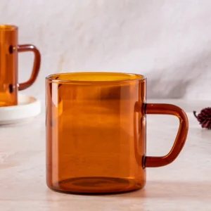 Borosil Vision Tea n Coffee mugs -Amber| Set of 6 Pcs| 190 ml