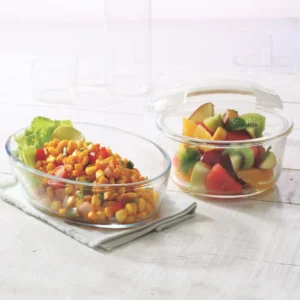 Borosil Oval Dish + Klip n Store Round Set | 700ml + 620ml
