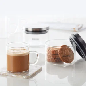 Borosil Chai Time Set | Set of 6 mugs and 2 jars